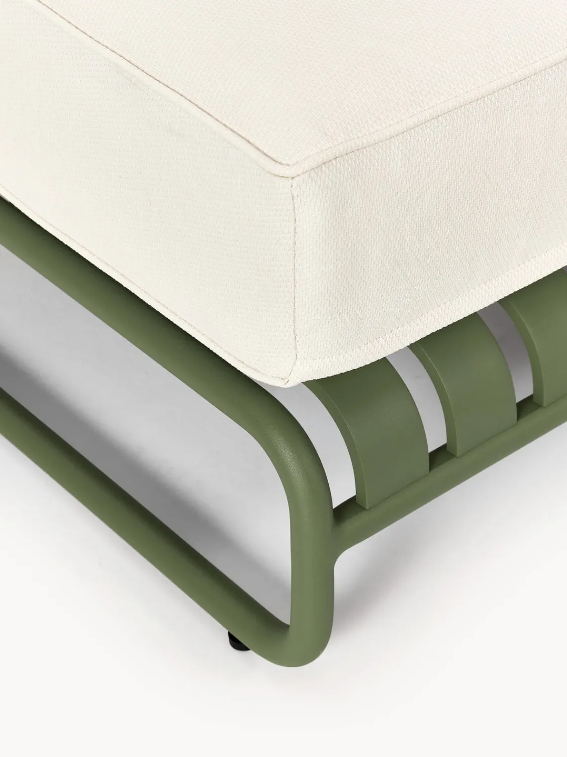 Sofás De Exterior|Sofás De Exterior>Westwing Collection Taburete para exterior Caio Blanco Off White, verde oliva