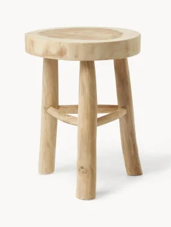 Clearance Taburete redondo de madera de mungur Beachside Pufs Y Otomanos|Pufs Y Otomanos