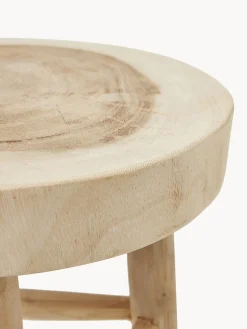 Clearance Taburete redondo de madera de mungur Beachside Pufs Y Otomanos|Pufs Y Otomanos