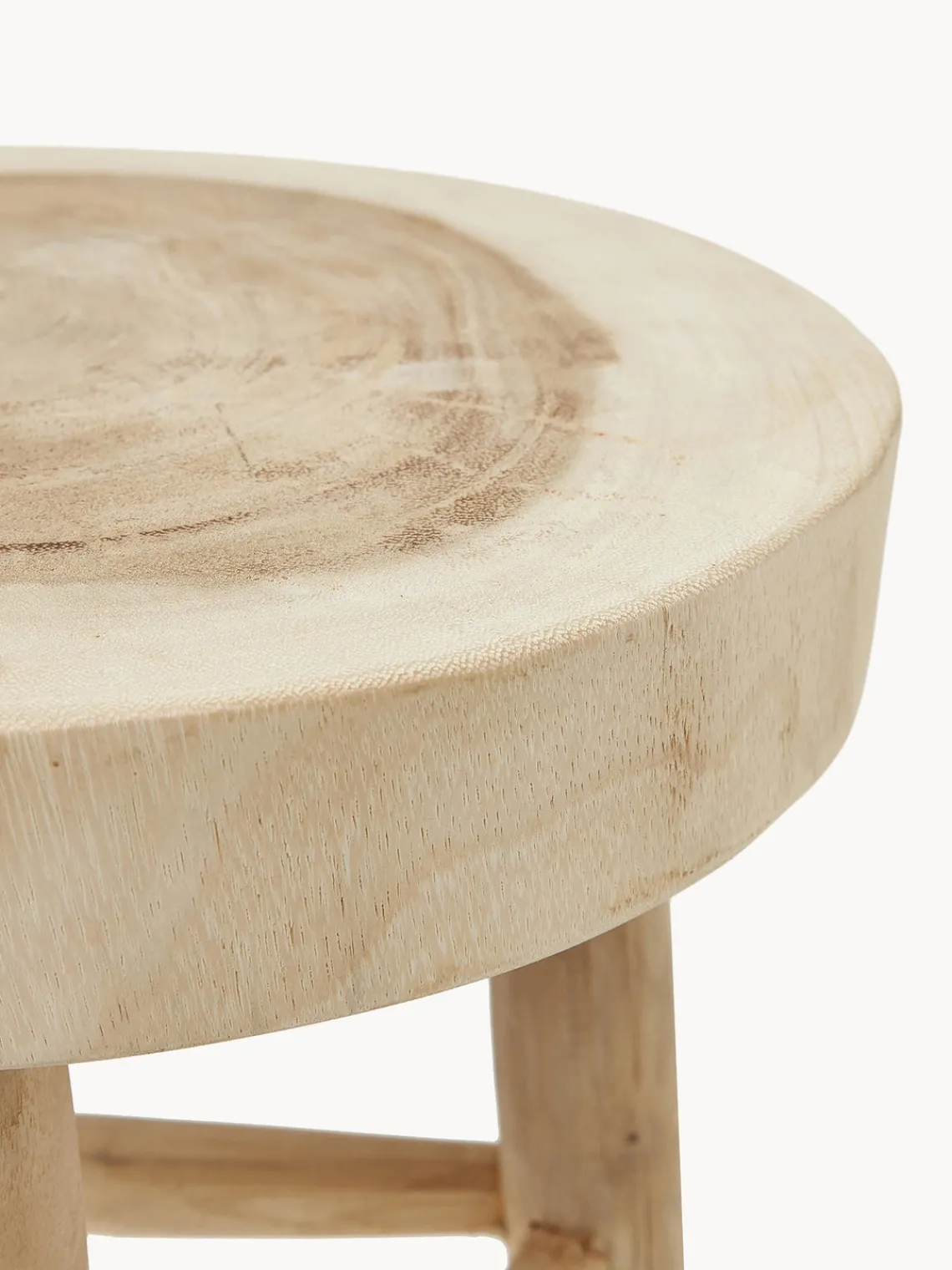 Clearance Taburete redondo de madera de mungur Beachside Pufs Y Otomanos|Pufs Y Otomanos