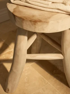 Clearance Taburete redondo de madera de mungur Beachside Pufs Y Otomanos|Pufs Y Otomanos