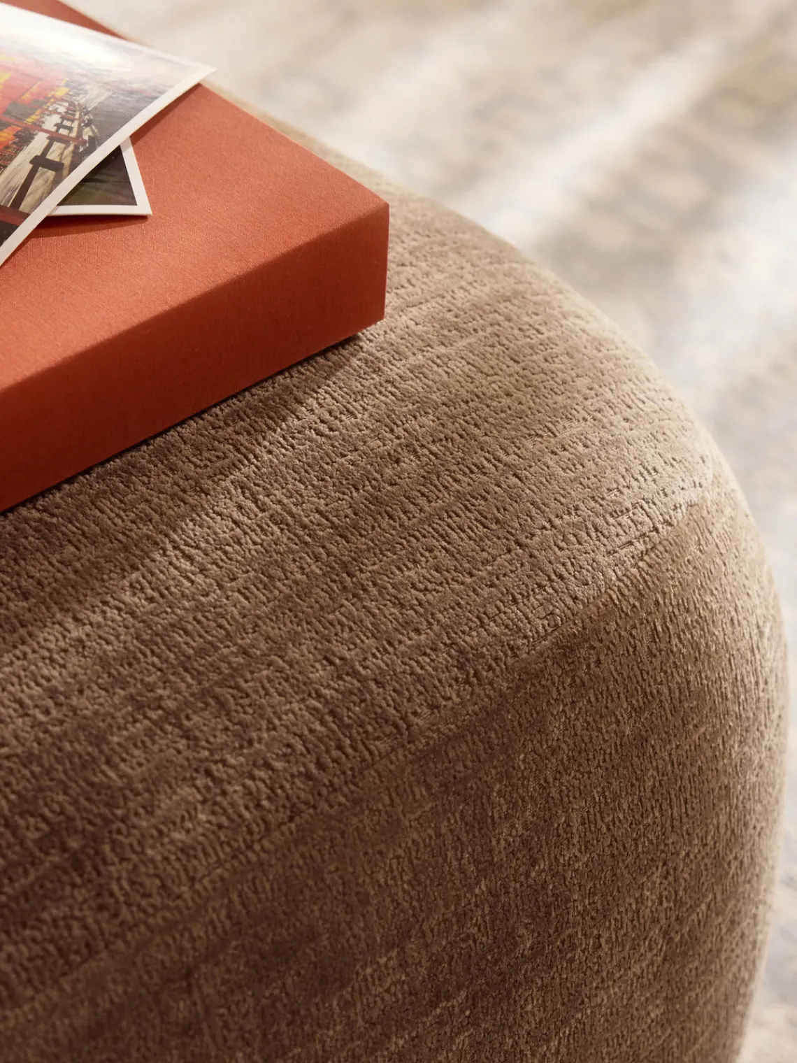 Reposapiés|Sofás>Westwing Collection Taburete Sofia Terciopelo marrón