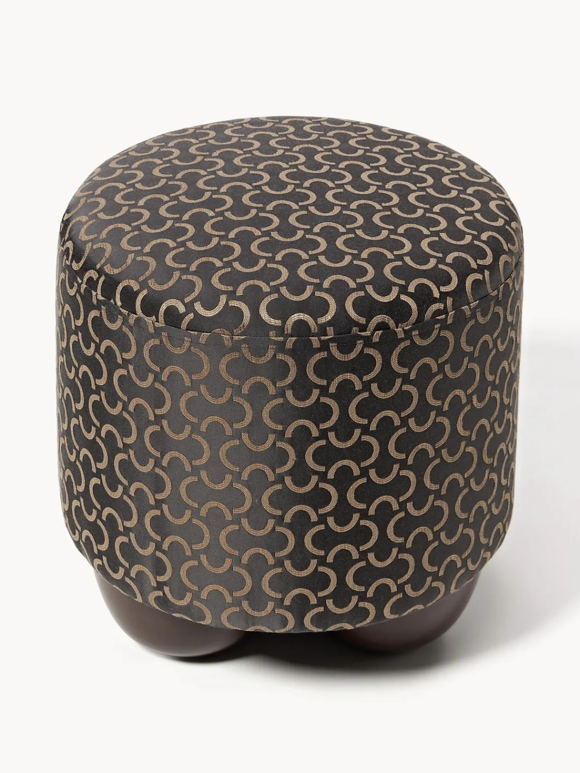 Pufs Y Otomanos|Pufs Y Otomanos>Westwing Collection Taburete tapizado de diseño DEDAR Milano x Westwing Lino Jacquard, Medialuna de Charbon