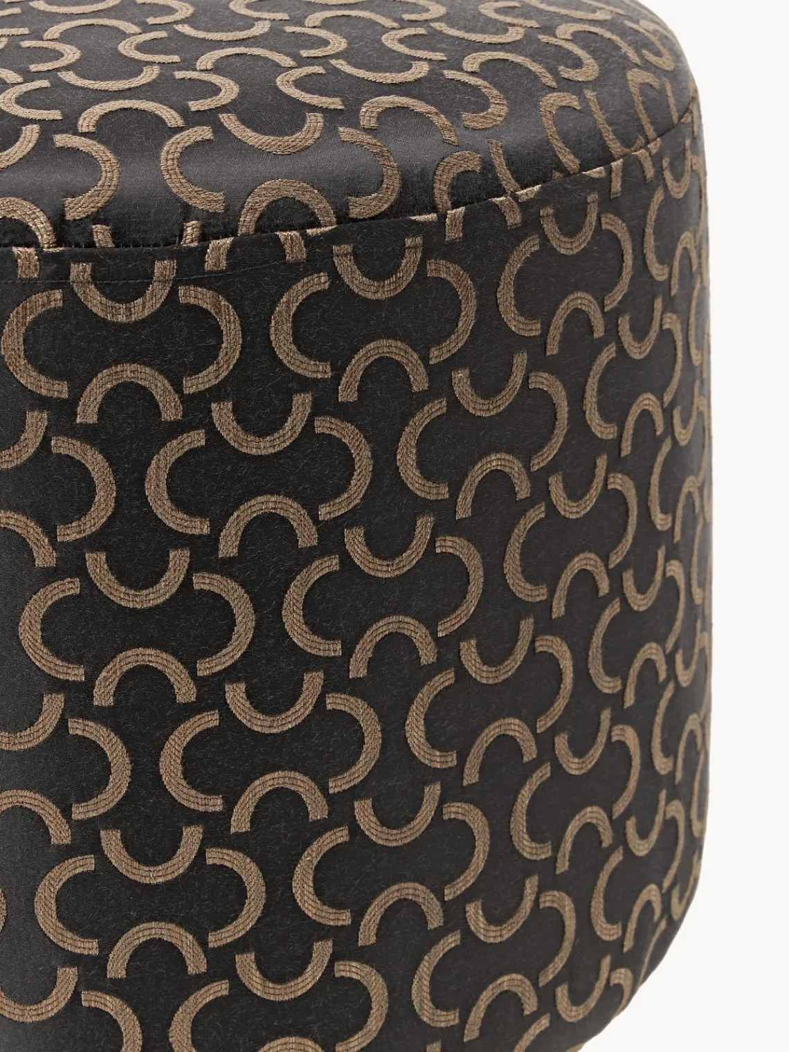 Pufs Y Otomanos|Pufs Y Otomanos>Westwing Collection Taburete tapizado de diseño DEDAR Milano x Westwing Lino Jacquard, Medialuna de Charbon