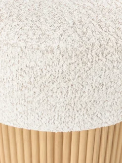 Pufs Y Otomanos|Pufs Y Otomanos></noscript>Westwing Collection Taburete tapizado en borreguillo bouclé con espacio de almacenamiento Nala Tejido borreguillo bouclé blanco Off White, madera de fresno clara