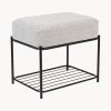 Best Taburete tapizado en tejido bouclé con estante Milou Pufs Y Otomanos|Pufs Y Otomanos