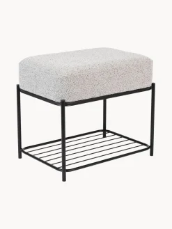 Best Taburete tapizado en tejido bouclé con estante Milou Pufs Y Otomanos|Pufs Y Otomanos