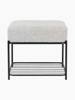 Best Taburete tapizado en tejido bouclé con estante Milou Pufs Y Otomanos|Pufs Y Otomanos