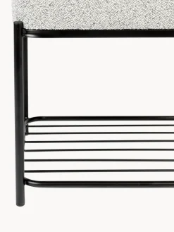 Best Taburete tapizado en tejido bouclé con estante Milou Pufs Y Otomanos|Pufs Y Otomanos