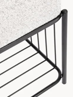 Best Taburete tapizado en tejido bouclé con estante Milou Pufs Y Otomanos|Pufs Y Otomanos