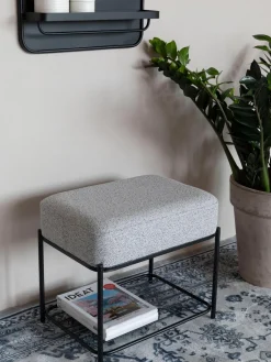 Best Taburete tapizado en tejido bouclé con estante Milou Pufs Y Otomanos|Pufs Y Otomanos