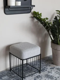 Clearance Taburete tapizado en tejido bouclé Milou Pufs Y Otomanos|Pufs Y Otomanos