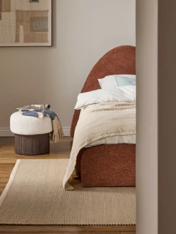 Clearance Taburete tapizado en tejido borreguillo bouclé con espacio de almacenamiento Nala Pufs Y Otomanos|Pufs Y Otomanos