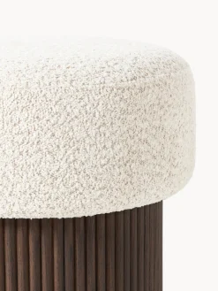 Clearance Taburete tapizado en tejido borreguillo bouclé con espacio de almacenamiento Nala Pufs Y Otomanos|Pufs Y Otomanos