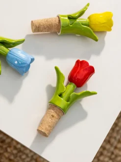 New Tapón de botella pintado a mano Tulip Artículos De Cocina|Utensilios De Cocina