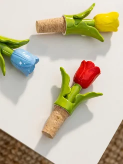 Artículos De Cocina|Utensilios De Cocina>&k Amsterdam Tapón de botella pintado a mano Tulip Rojo, verde