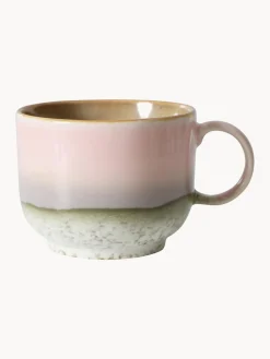Tazas Y Mugs|Vajillas Completas>HKLIVING Taza artesanal con esmalte reactivo 70's Verde menta, rosa claro, blanco