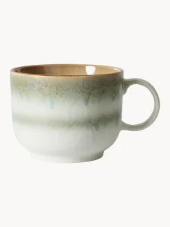 Tazas Y Mugs|Vajillas Completas>HKLIVING Taza artesanal con esmalte reactivo 70's Tonos verdes, blanco