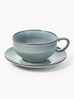 Clearance Taza artesanal con platillo Tazas Y Mugs|Vajillas Completas