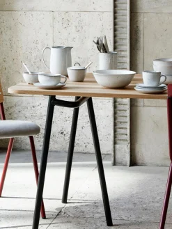 Tazas Y Mugs|Vajillas Completas>Broste Copenhagen Taza artesanal con platito Nordic Sand Tonos blancos y grises