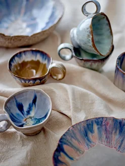 Tazas Y Mugs|Vajillas Completas>Bloomingville Taza artesanal Imogen Gris, azul, multicolor