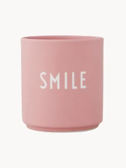 Tazas Y Mugs|Vajillas Completas>DESIGN LETTERS Taza con frase de diseño Favourite SMILE Rosa claro (Smile)