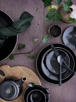 Tazas Y Mugs|Vajillas Completas>Broste Copenhagen Taza con platito artesanal arteasanal Nordic Coal