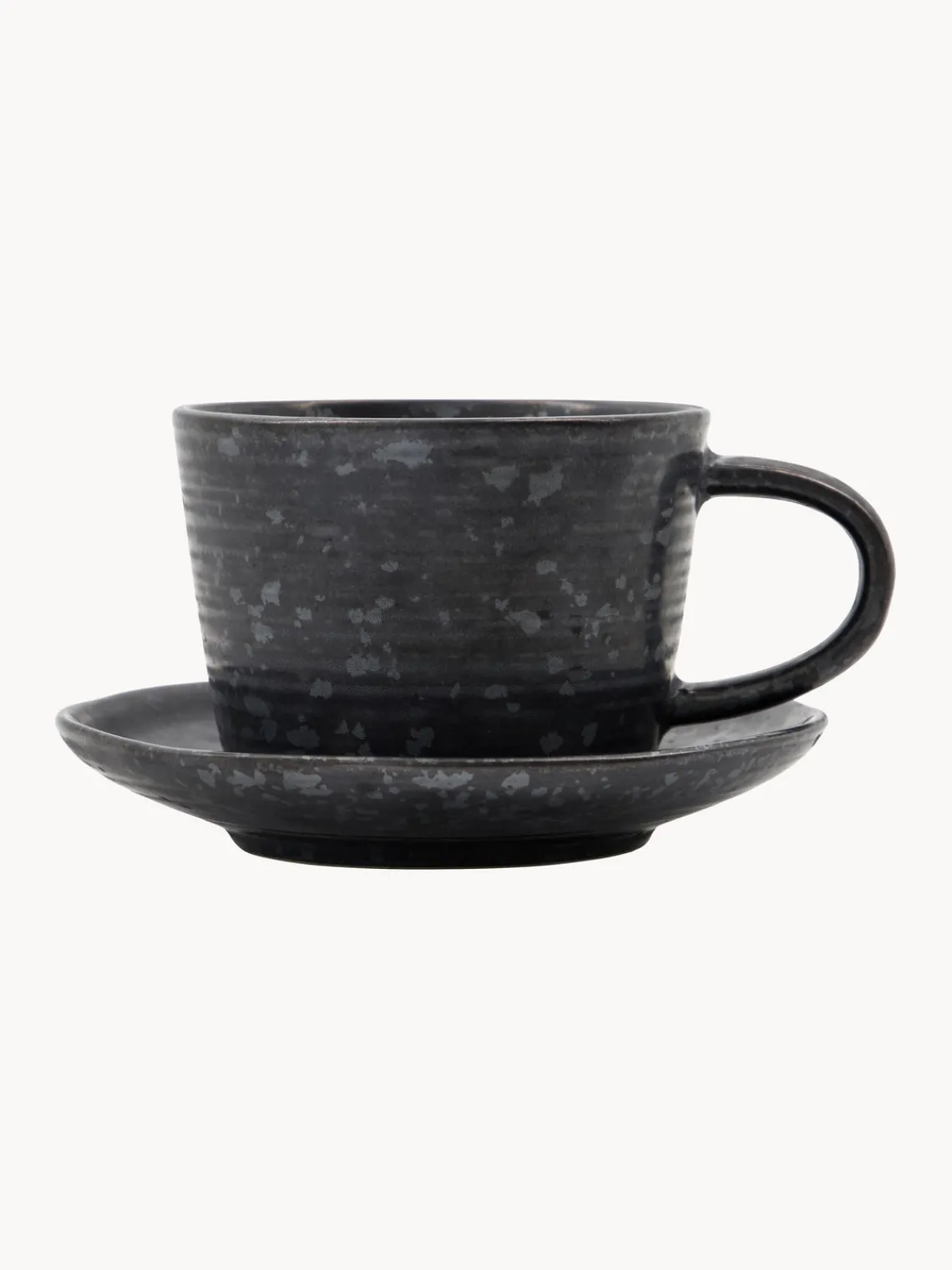 Tazas Y Mugs|Vajillas Completas>House Doctor Taza con platito Pion Gris antracita jaspeado