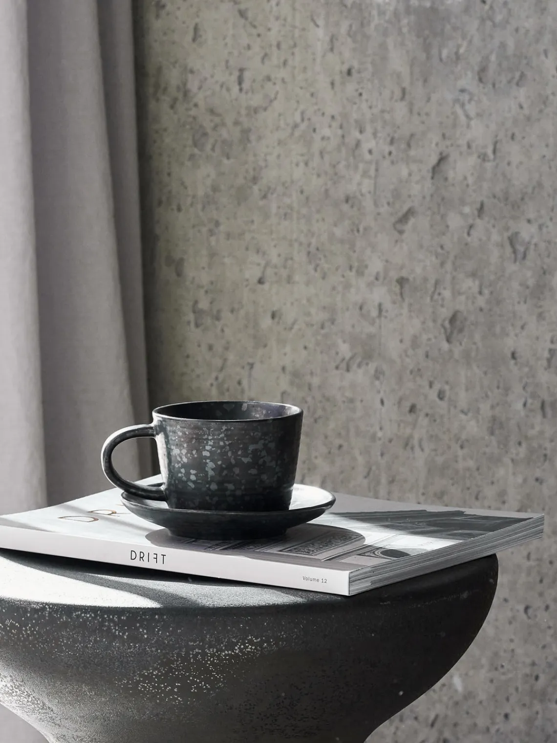 Tazas Y Mugs|Vajillas Completas>House Doctor Taza con platito Pion Gris antracita jaspeado