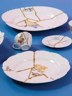 Taza de café con platito Kintsugi Tazas De Espresso|Vajillas Completas