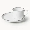 Best Taza de café espresso con platito artesanal de porcelana Salt Tazas De Espresso|Vajillas Completas