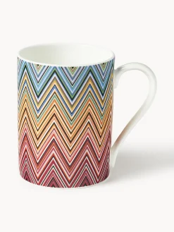 Tazas Y Mugs|Vajillas Completas>Missoni Taza de porcelana Fine Bone China Jarris Blanco, lila, amarillo y tonos azules