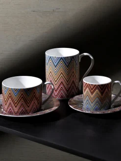 Tazas Y Mugs|Vajillas Completas>Missoni Taza de porcelana Fine Bone China Jarris Blanco, lila, amarillo y tonos azules