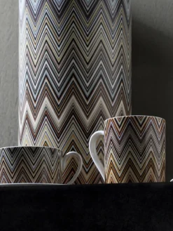 Tazas Y Mugs|Vajillas Completas>Missoni Taza de porcelana Fine Bone China Jarris Blanco, beige, marrón y tonos azules