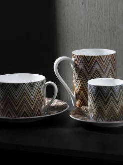 Tazas Y Mugs|Vajillas Completas></noscript>Missoni Taza de porcelana Fine Bone China Jarris Blanco, beige, marrón y tonos azules