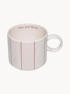 Tazas Y Mugs|Vajillas Completas>DESIGN LETTERS Taza de porcelana Fine Bone China Pyjama Blanco Off White, rojo