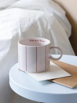 Tazas Y Mugs|Vajillas Completas>DESIGN LETTERS Taza de porcelana Fine Bone China Pyjama Blanco Off White, rojo