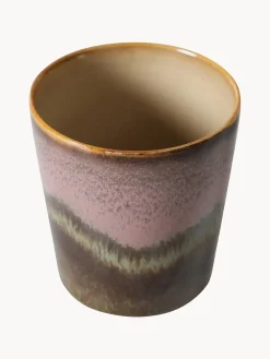 Tazas Y Mugs|Vajillas Completas></noscript>HKLIVING Taza pintada a mano con esmalte reactivo 70's Rosa palo, tonos marrones
