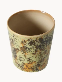 Tazas Y Mugs|Vajillas Completas></noscript>HKLIVING Taza pintada a mano con esmalte reactivo 70's Verde claro, tonos marrones