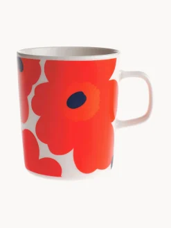 Tazas Y Mugs|Vajillas Completas>Marimekko Taza Unikko Blanco, tonos rojos, azul oscuro