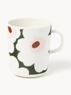 Tazas Y Mugs|Vajillas Completas>Marimekko Taza Unikko Blanco, verde oscuro, rosa claro, rojo vino