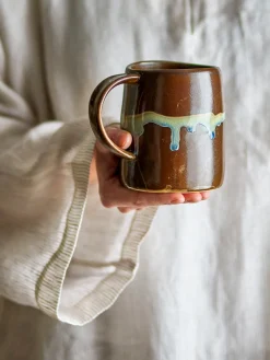 Tazas Y Mugs|Vajillas Completas>Bloomingville Taza Yori Marrón oscuro, beige claro, azul claro