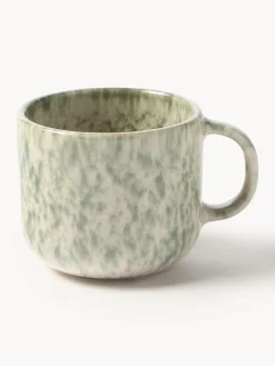 Tazas Y Mugs|Vajillas Completas>Westwing Collection Tazas artesanales Bernardo, 4 uds. Beige claro, verde salvia