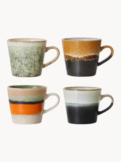 Tazas Y Mugs|Vajillas Completas>HKLIVING Tazas artesanales con esmalte reactivo 70s, 4 uds. Multicolor