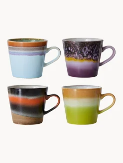 Tazas Y Mugs|Vajillas Completas>HKLIVING Tazas artesanales con esmalte reactivo 70s, 4 uds. Multicolor