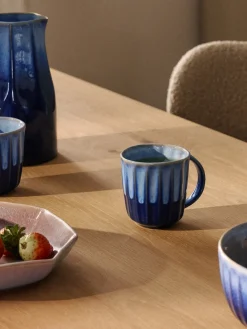 Tazas Y Mugs|Vajillas Completas></noscript>Westwing Collection Tazas artesanales con esmalte reactivo Vinci, 4 uds. Azul real y azul claro con gradiente de color