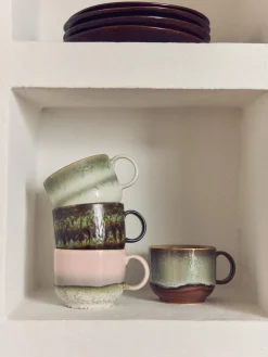 Discount Tazas artesanales con esmalte reactivo 70's, 2 uds. Tazas Y Mugs|Vajillas Completas