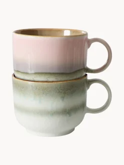 Discount Tazas artesanales con esmalte reactivo 70's, 2 uds. Tazas Y Mugs|Vajillas Completas