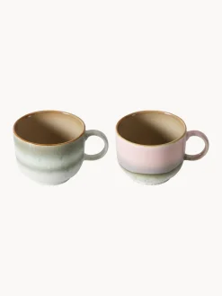 Discount Tazas artesanales con esmalte reactivo 70's, 2 uds. Tazas Y Mugs|Vajillas Completas