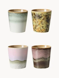 Tazas Y Mugs|Vajillas Completas>HKLIVING Tazas artesanales con esmalte reactivo 70's, 4 uds.